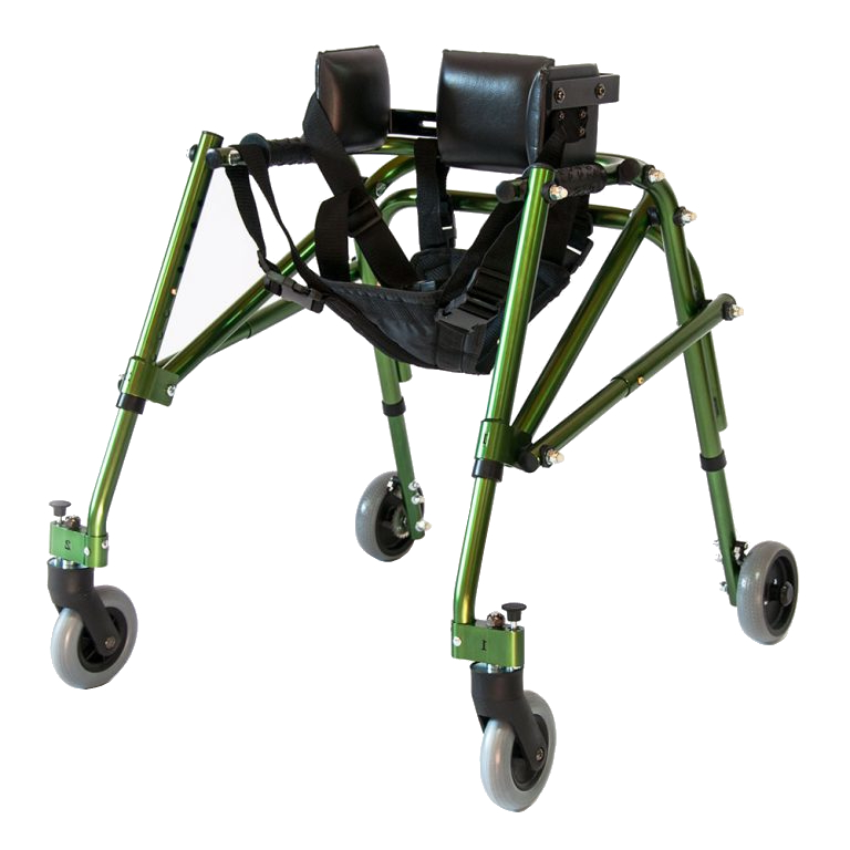 Ходунки на 4-х колесах для детей больных ДЦП (зеленый)