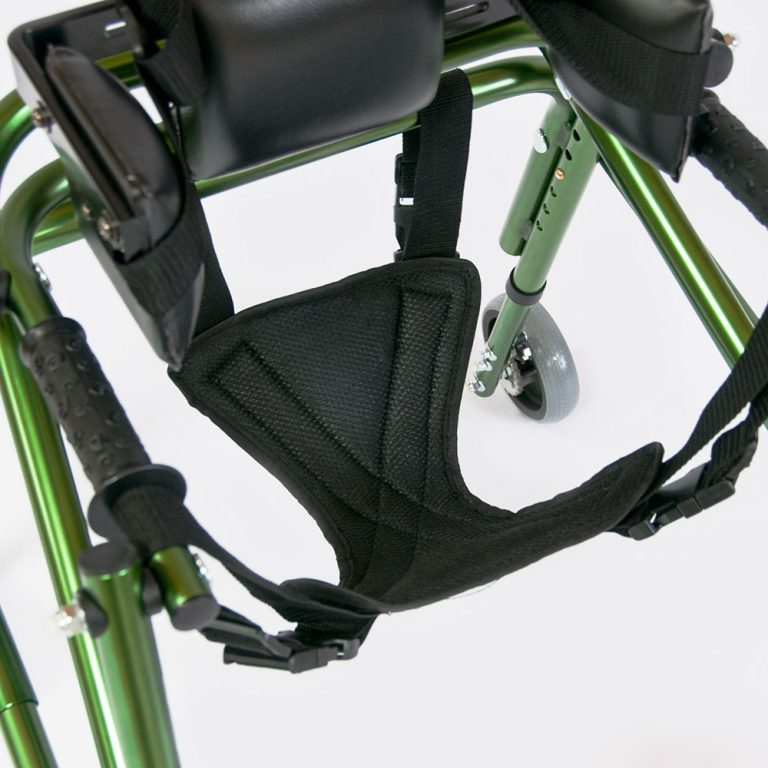 Ходунки на 4-х колесах для детей больных ДЦП с подлокотной опорой (зеленый)
