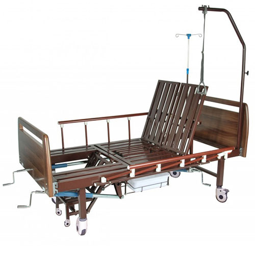 Механическая медицинская кровать с санитарным оснащением DHC FF-2 с функциями «кардиокресло» и переворачивания пациента